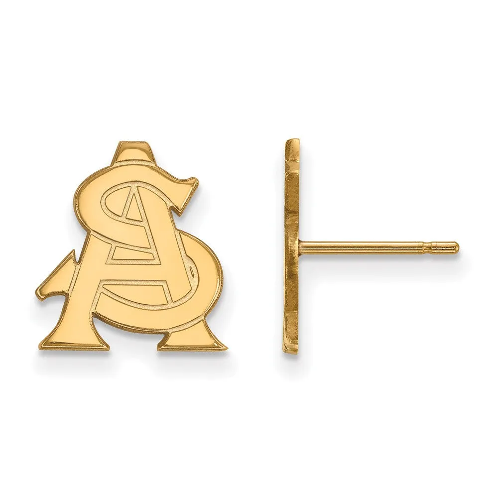 14k Yellow Gold Arizona State University Small Post Earrings