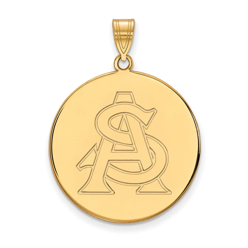 14k Yellow Gold Arizona State XL Disc Pendant