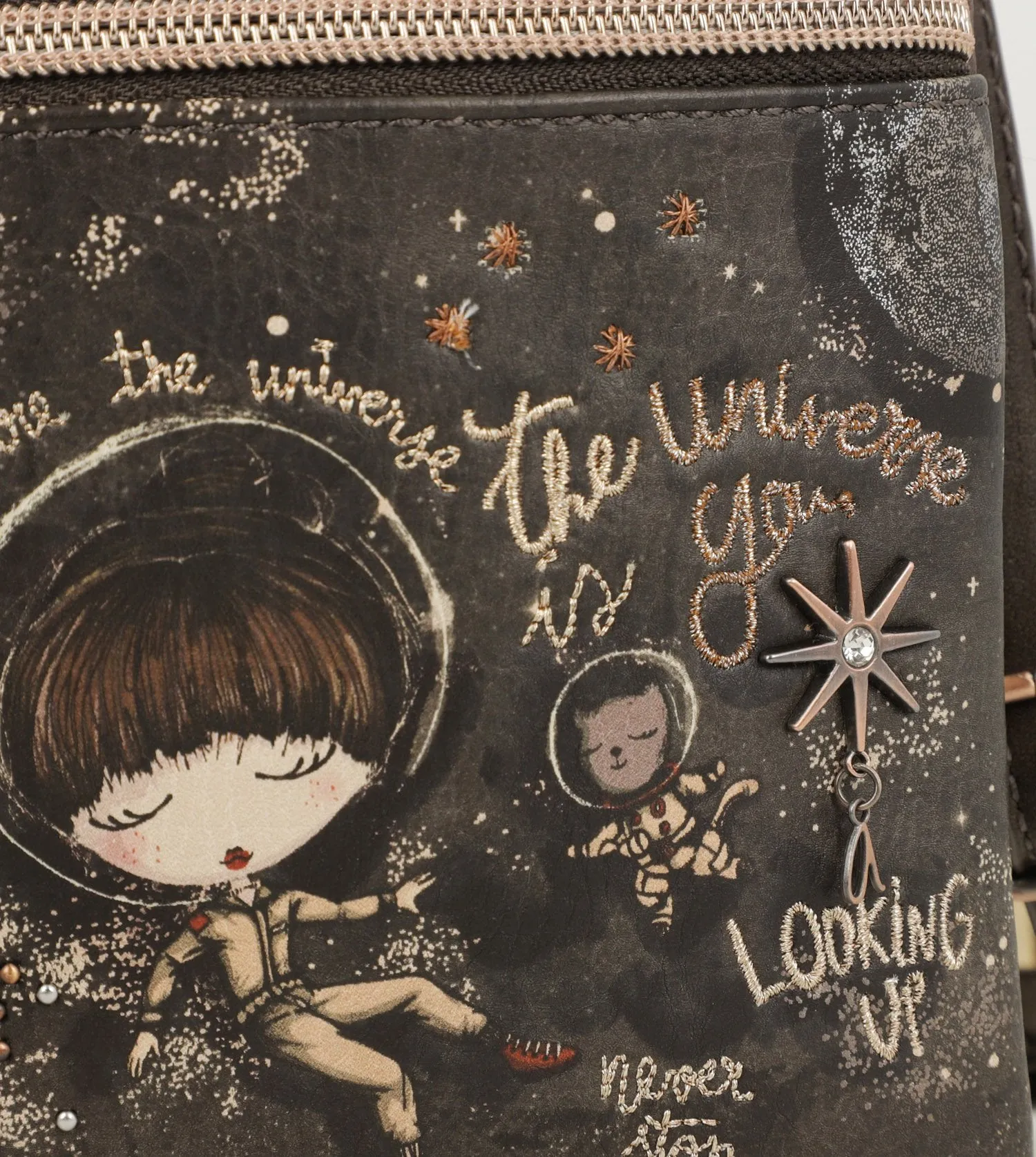 Adorable mini universe crossbody bag with a printed design