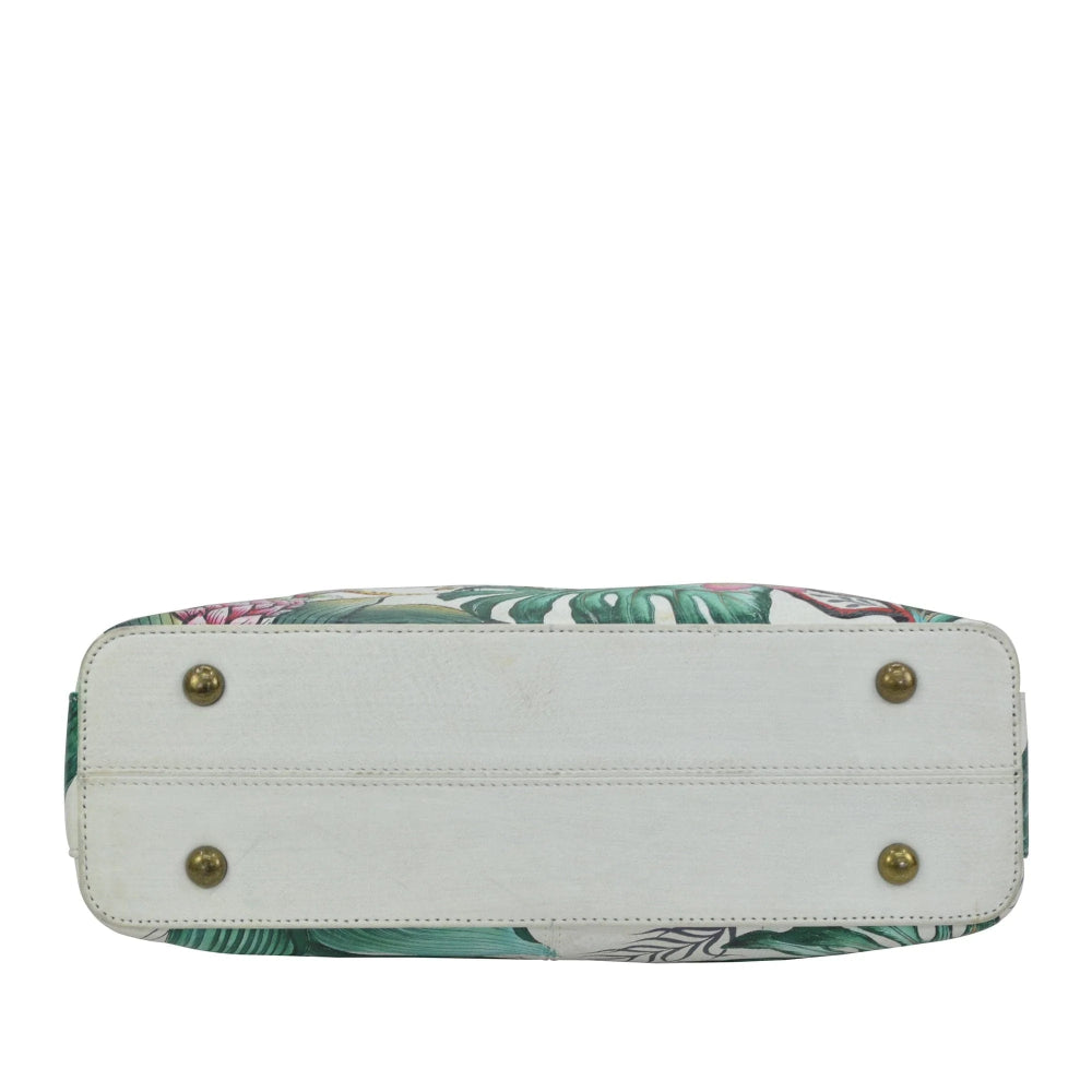 Anuschka Small Shopper Shoulder Bag 677- Jungle Queen Ivory