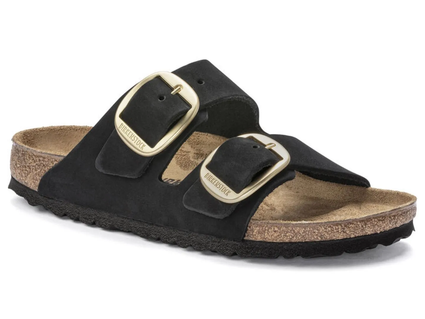 Birkenstock: Arizona Big Buckle Nubuck in Black