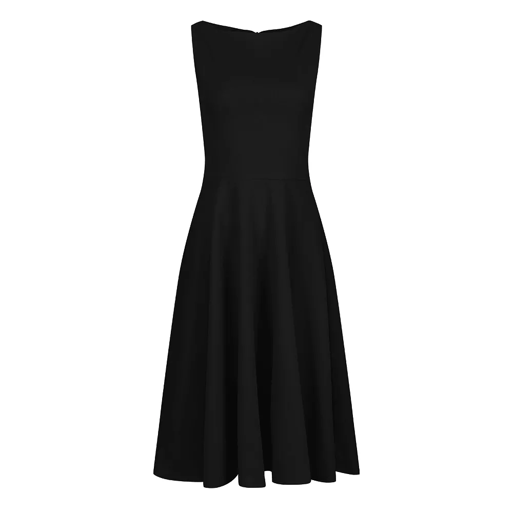 Black Audrey Style 1950s Swing Dress