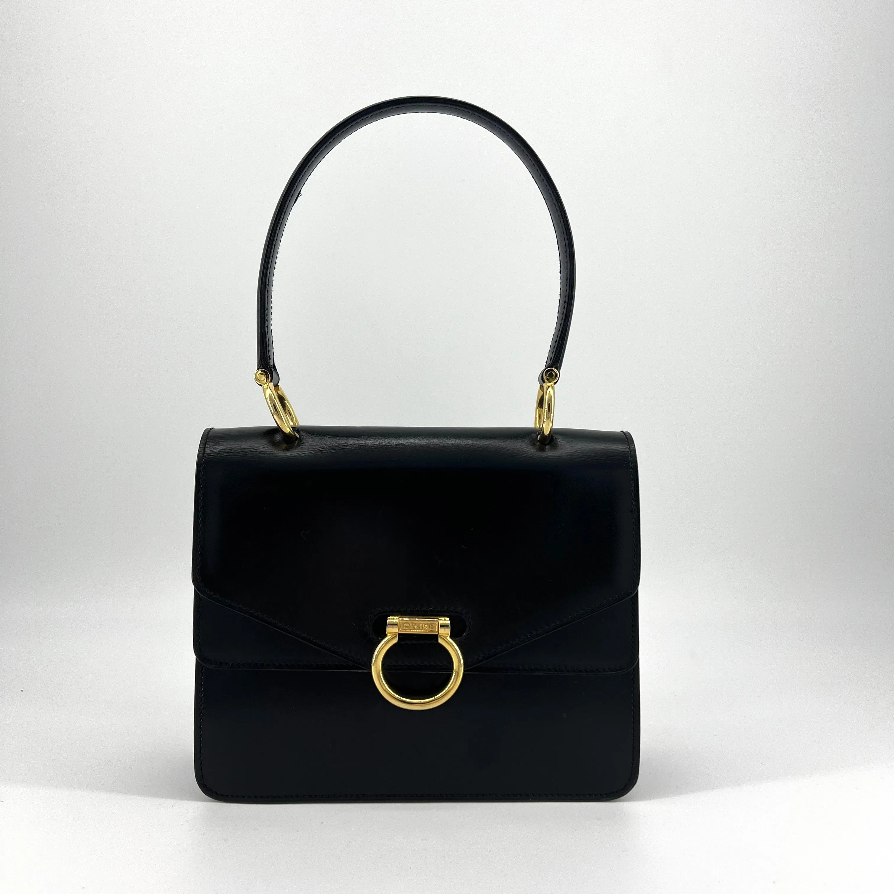 CELINE vintage box leather shoulder bag