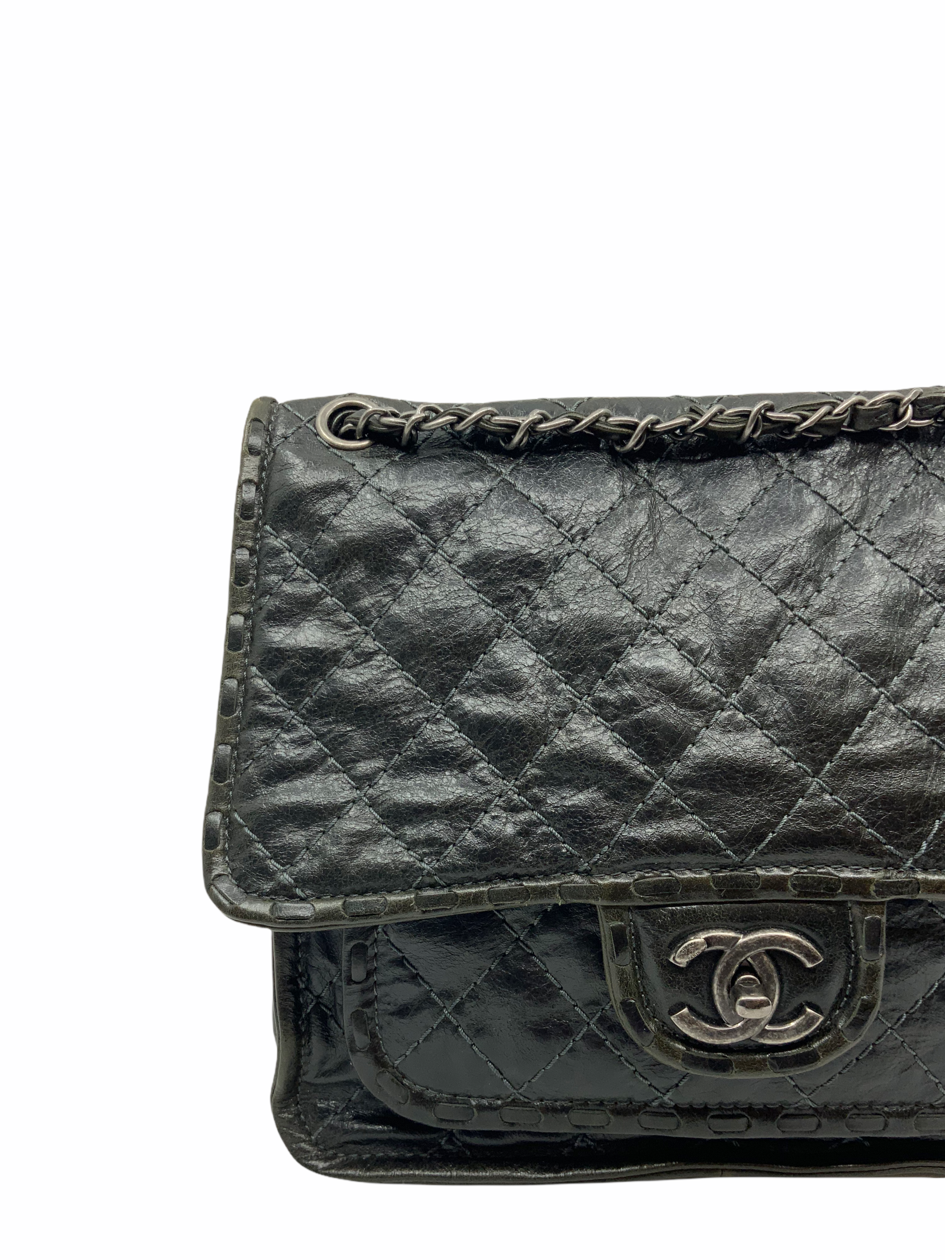 Chanel Quilted Calfskin Whipstitch Flap Bag 2015