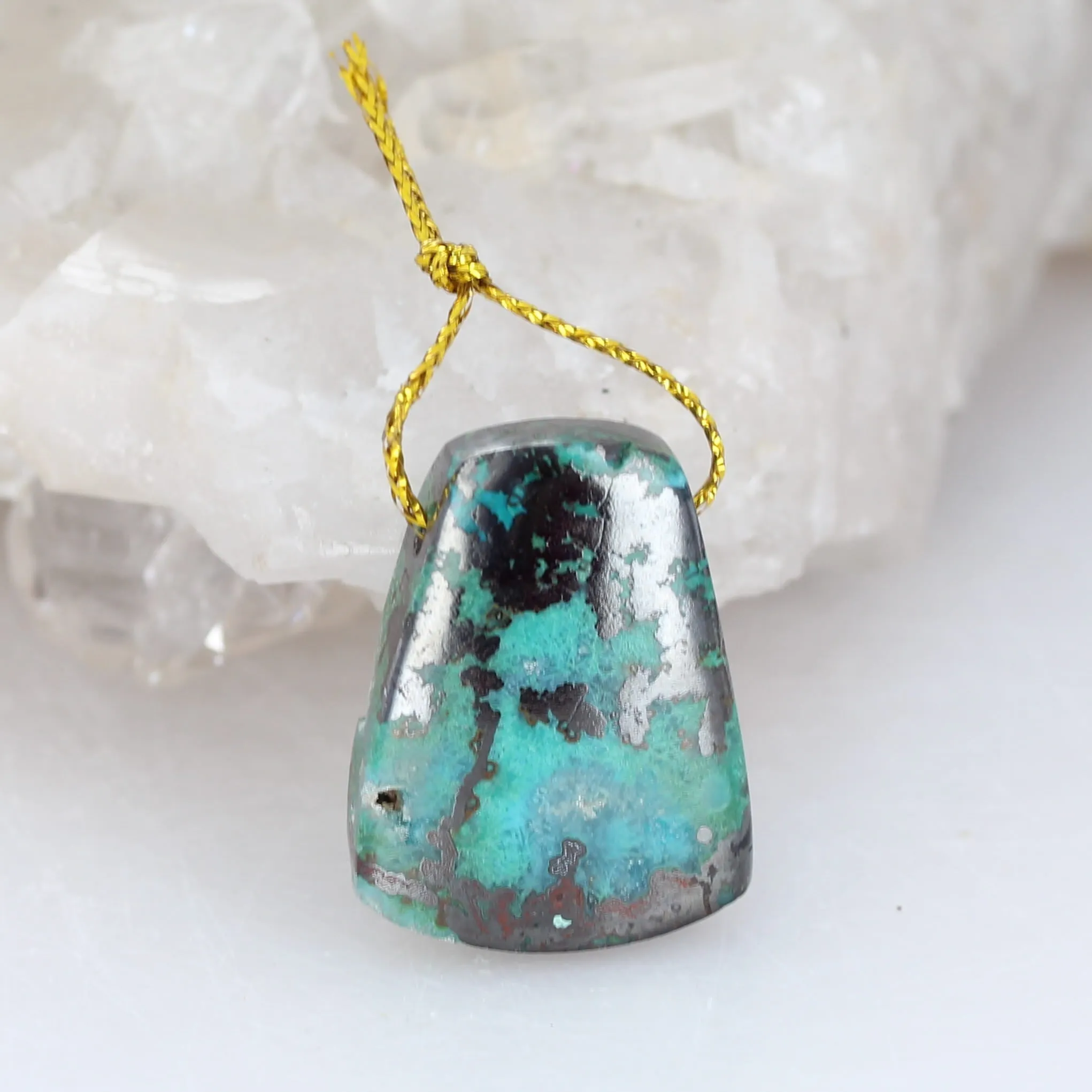 Chrysocolla Pendant Component 27x21mm