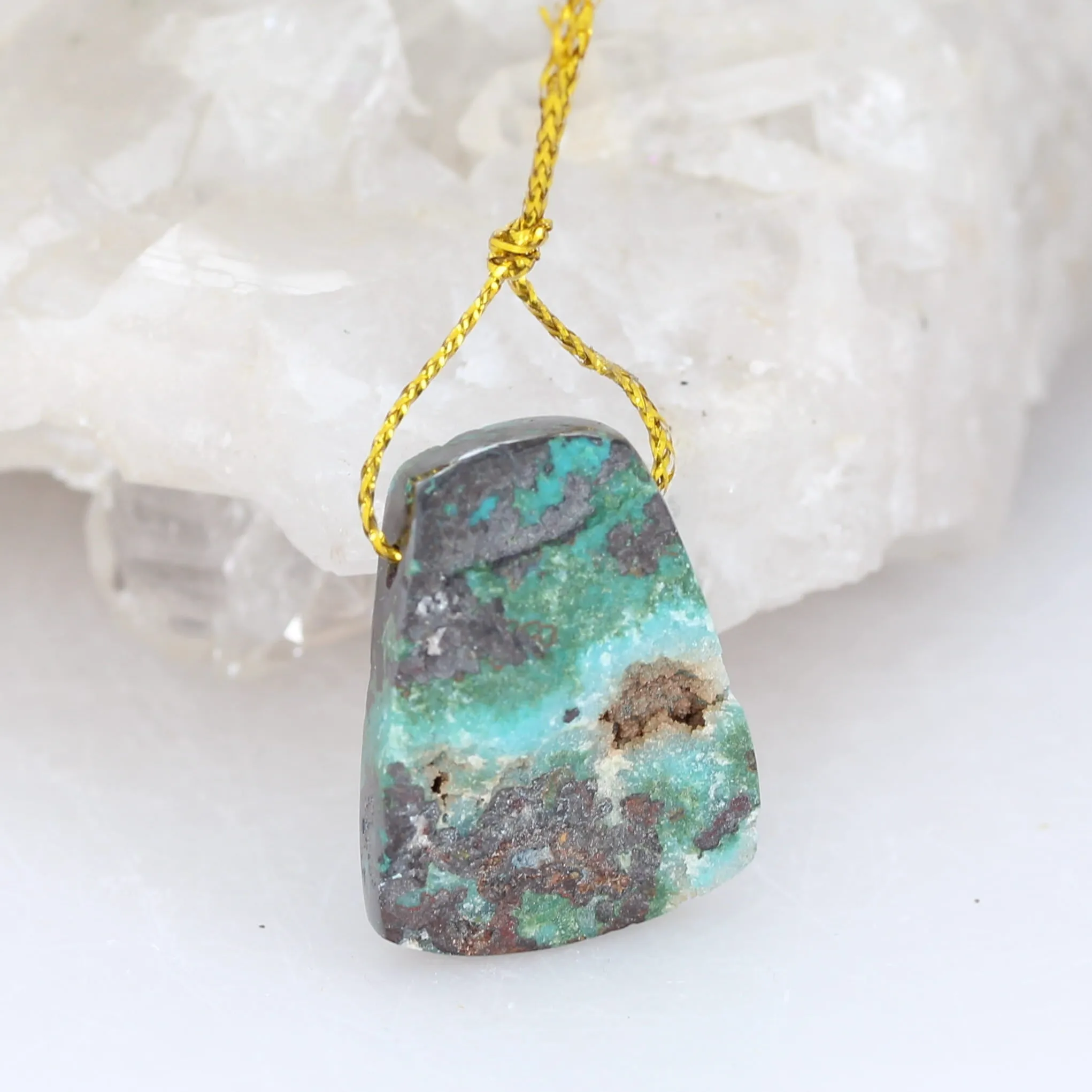 Chrysocolla Pendant Component 27x21mm