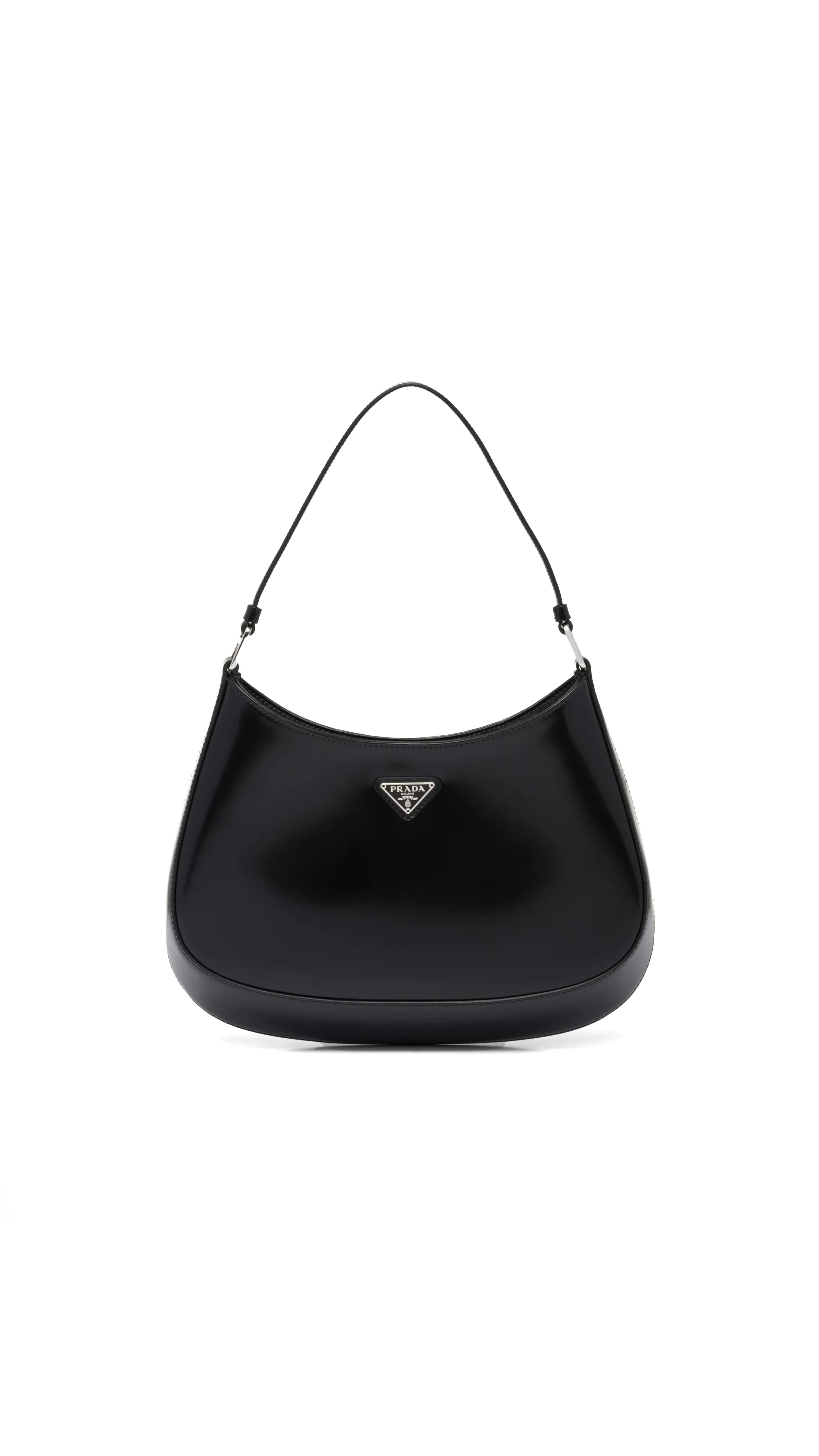 Cleo Brushed Leather Shoulder Bag - Black