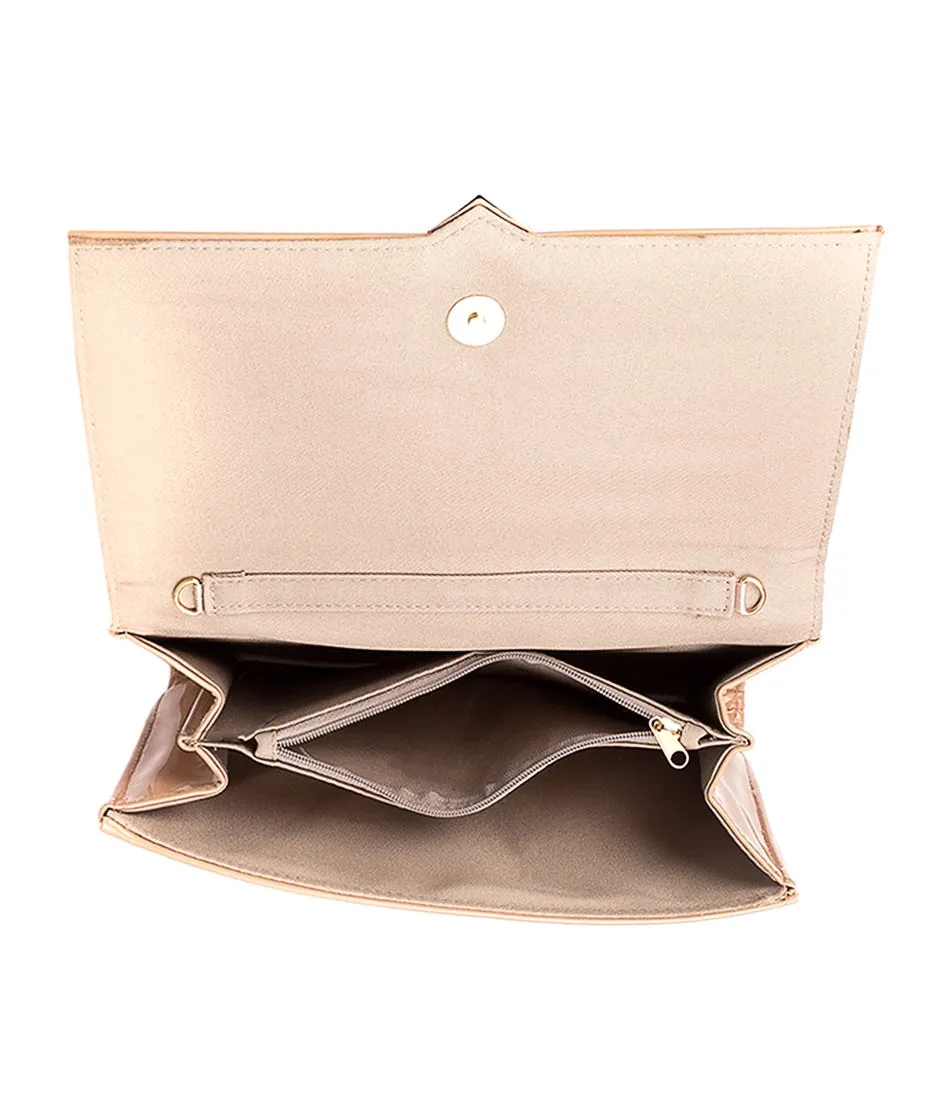 DIANA FERRARI Chante Clutch Nude Patent Smooth