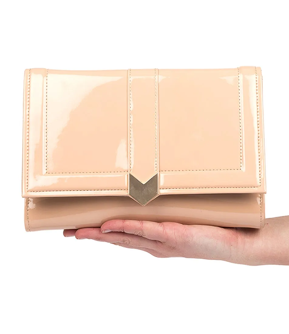 DIANA FERRARI Chante Clutch Nude Patent Smooth