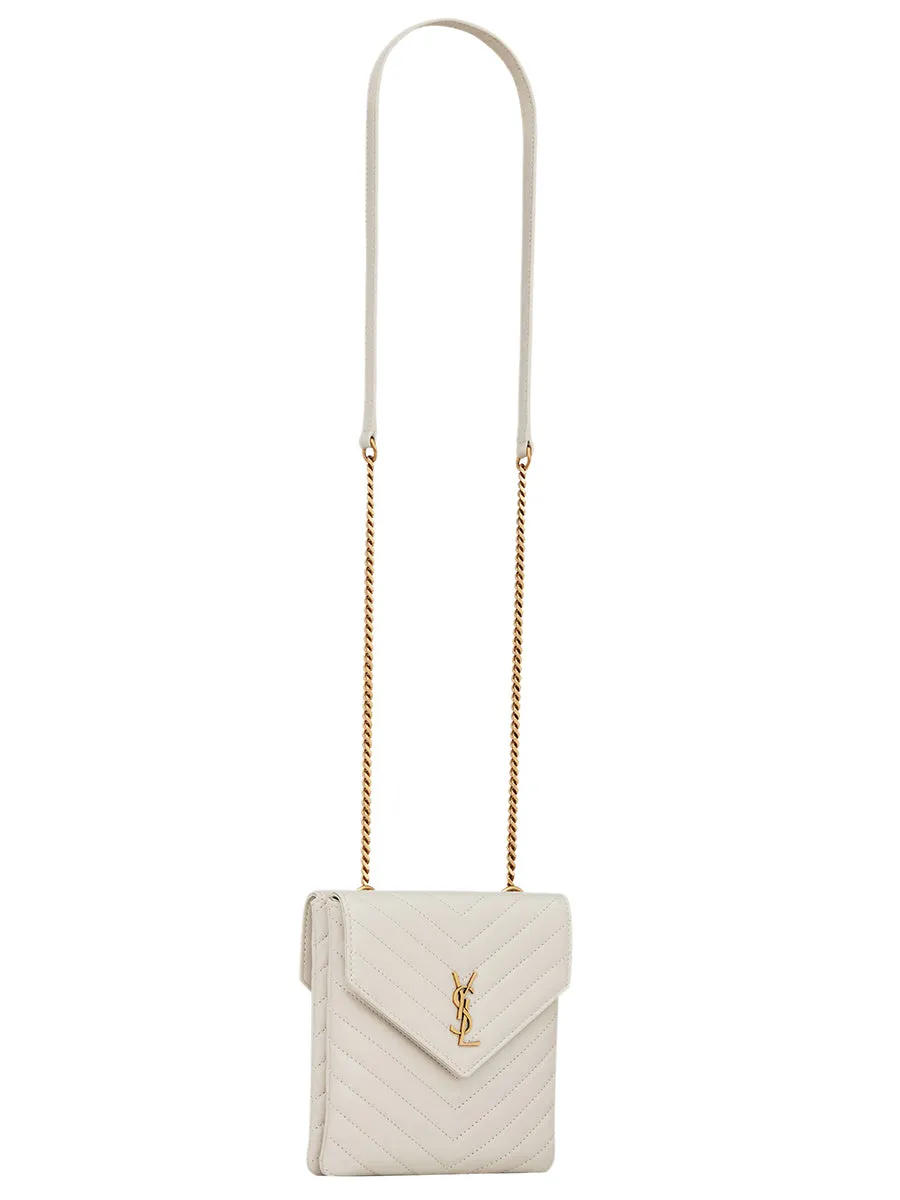 Double Flap Bag in Quilted Lambskin in Blanc Vintage