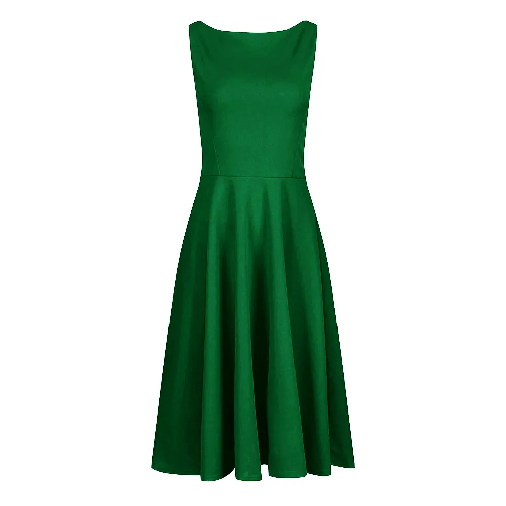 Emerald Green Audrey 1950s Style Swing Dress