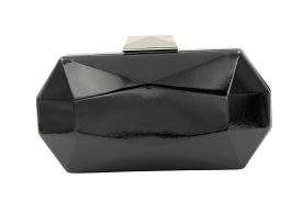 FABUCCI black patent octagonal clutch