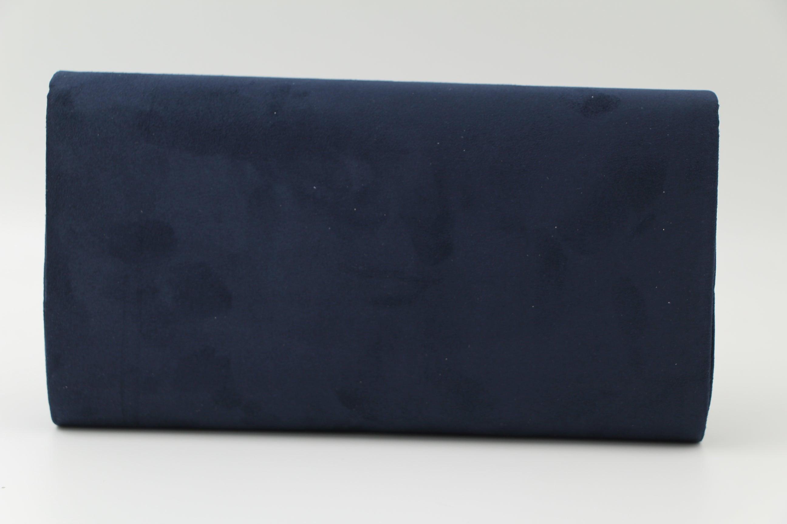 Fabucci Navy Suede Fold Over Clutch