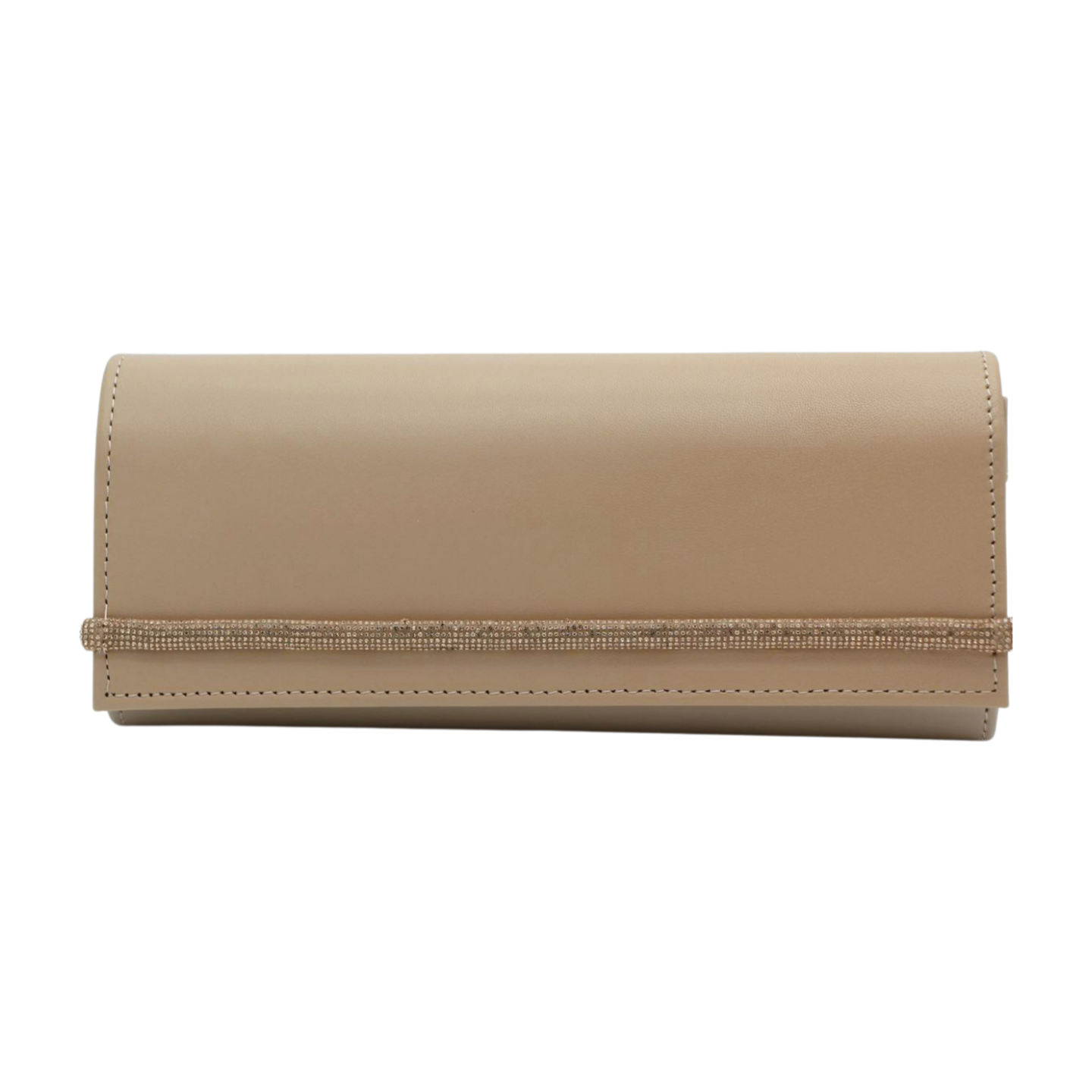 FABUCCI Nude Diamante Clutch Bag