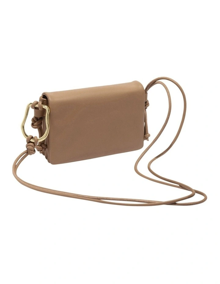 Feature Ring Multi Gusset Crossbody Bag in Taupe