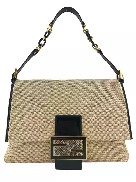 Fendi Big Mama Straw Flap Bag