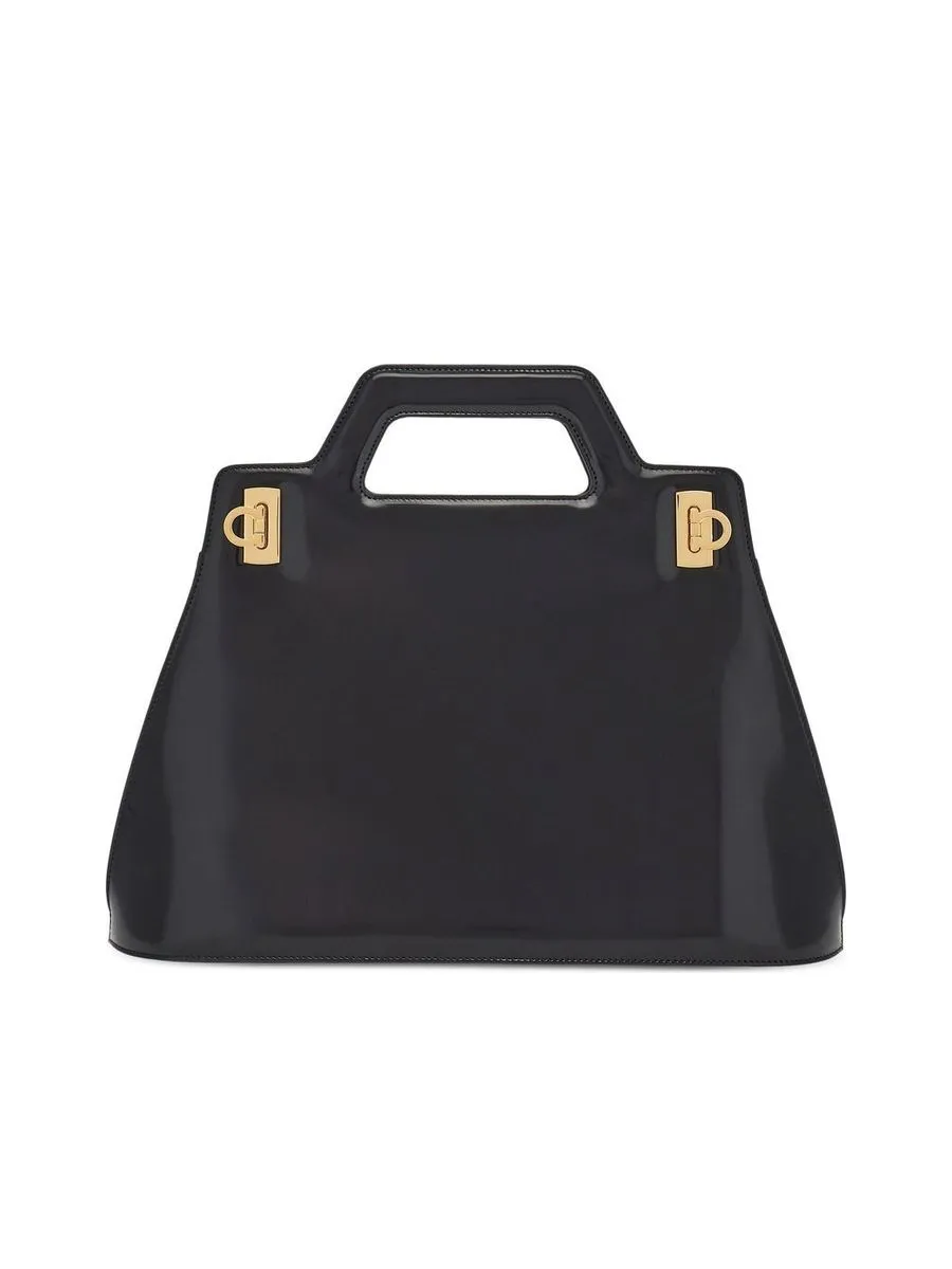 Gancini Leather Handbag