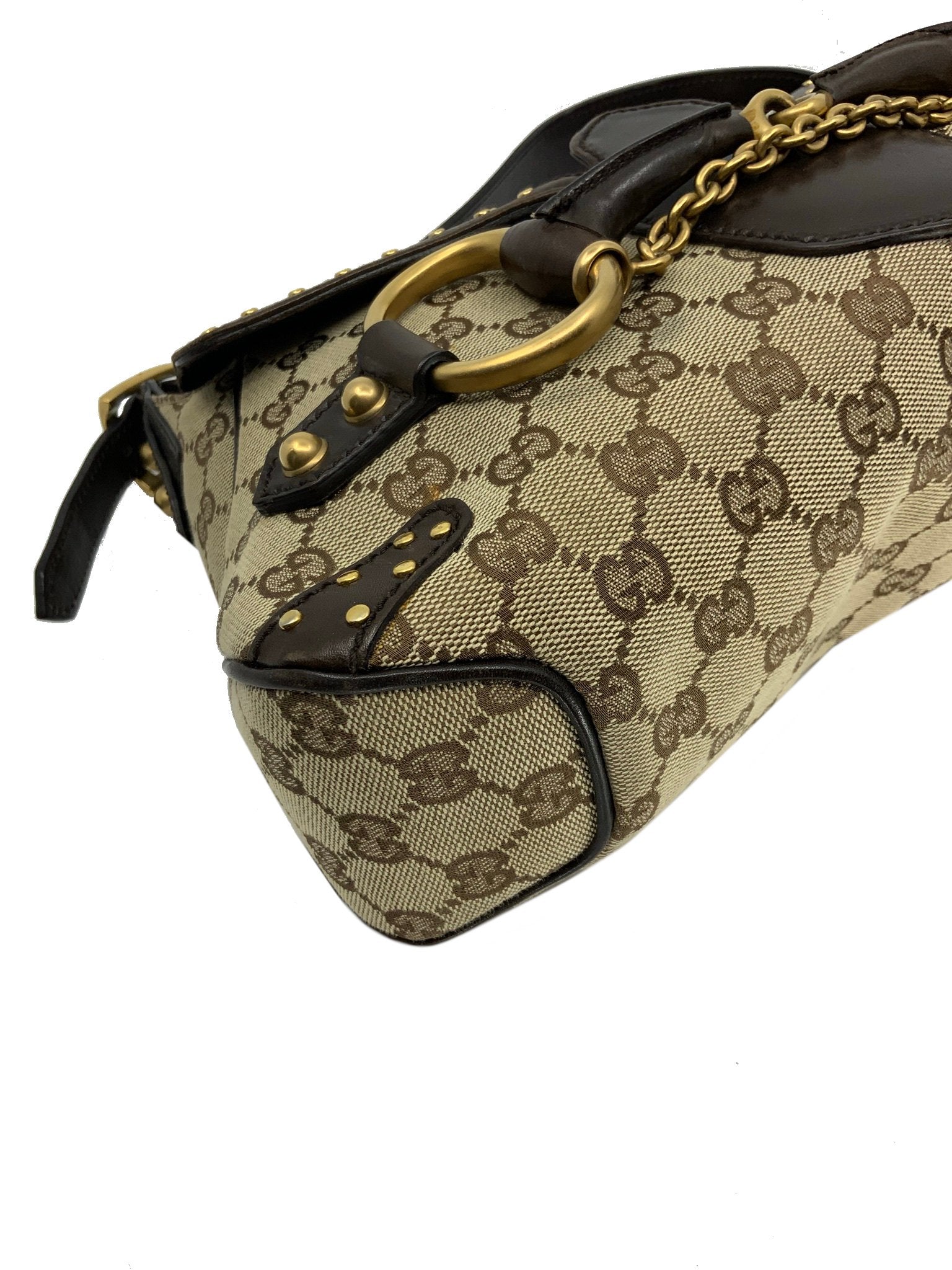 Gucci Monogram Horsebit Flap Bag