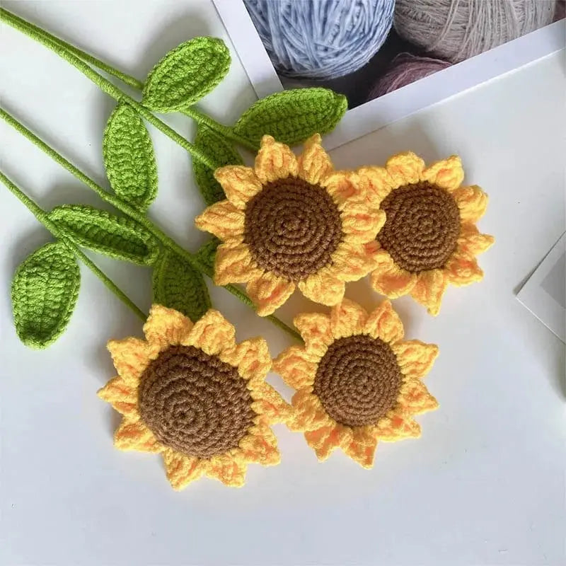 Handmade Knitted Sunflower MK19440