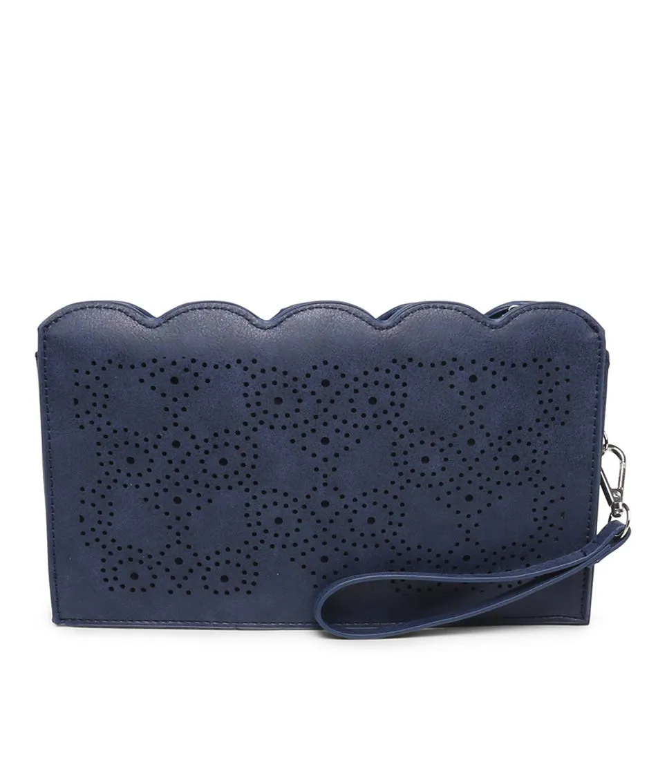 I LOVE BILLY Jacey Clutch Il Navy Smooth