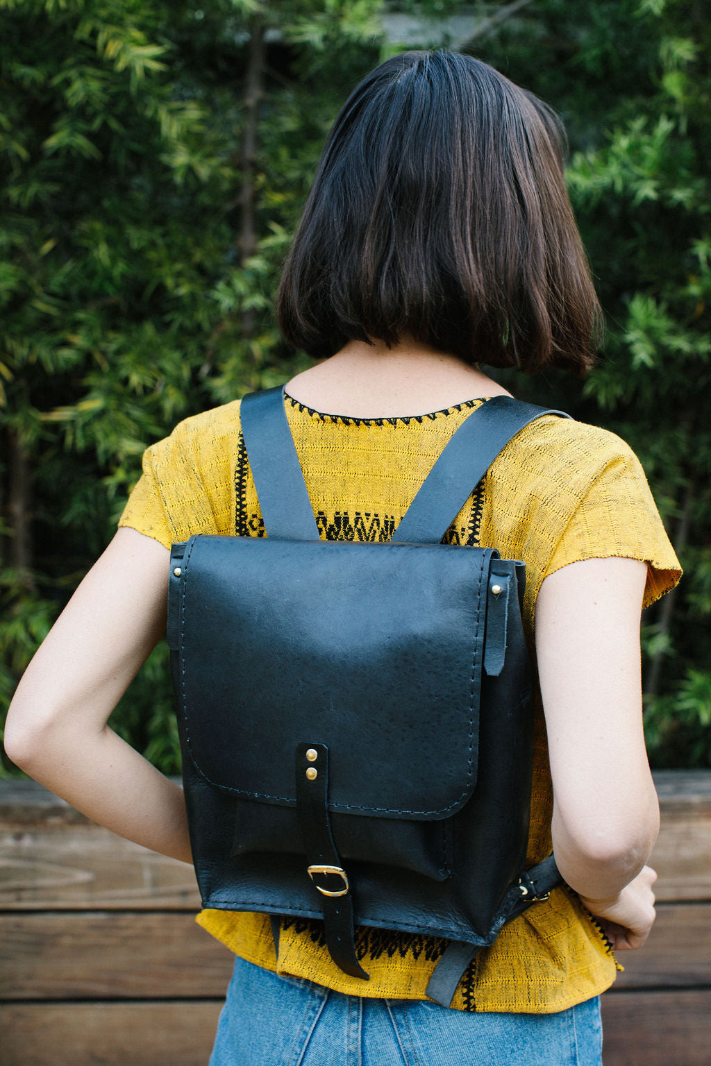 ISA LEATHER BACKPACK // BLACK