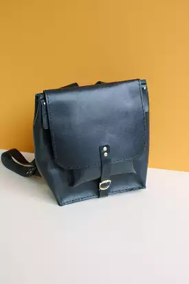 ISA LEATHER BACKPACK // BLACK