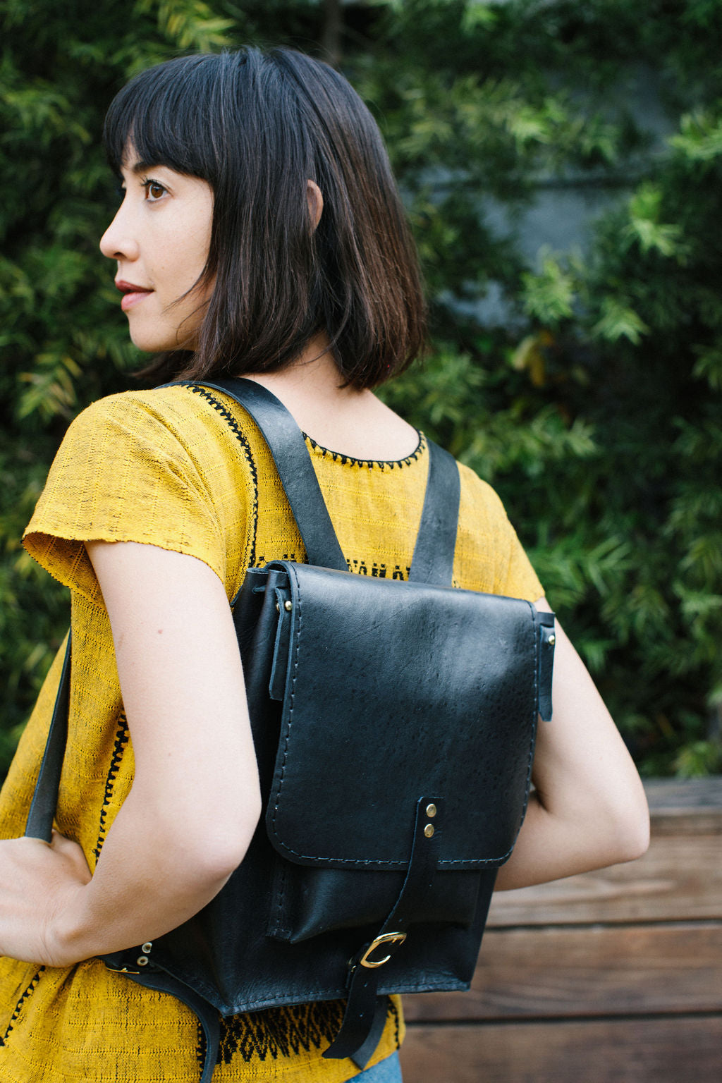 ISA LEATHER BACKPACK // BLACK