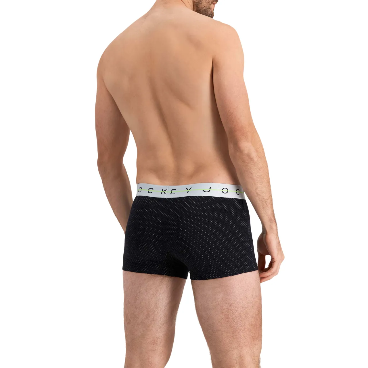 Jockey Mens Cotton Nyc Print Trunk Black With White Spots Underwear