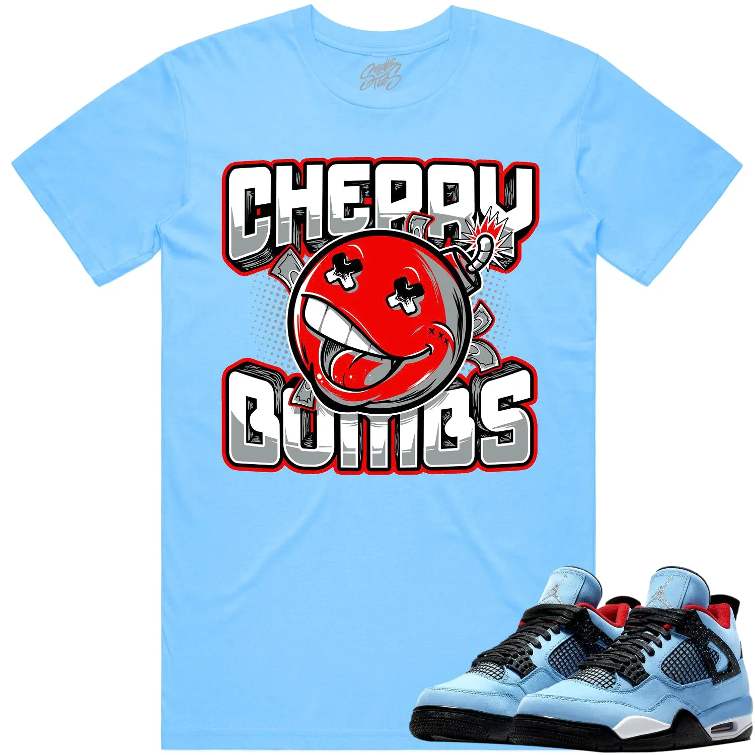 Jordan 4 Cactus Jack 4s Shirt to Match - RED CHERRY BOMBS