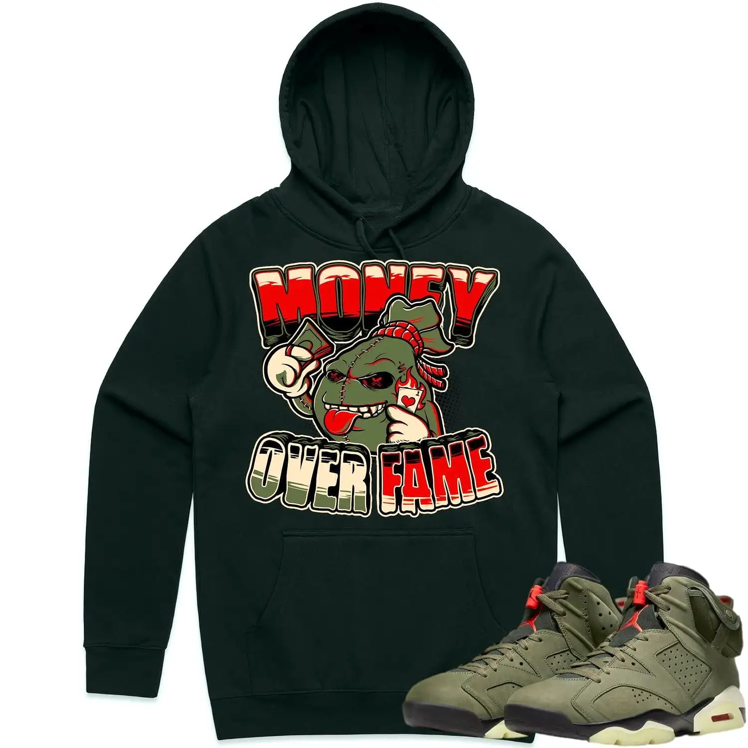 Jordan 6 Cactus Jack 6s Hoodie to Match - OLIVE MOF