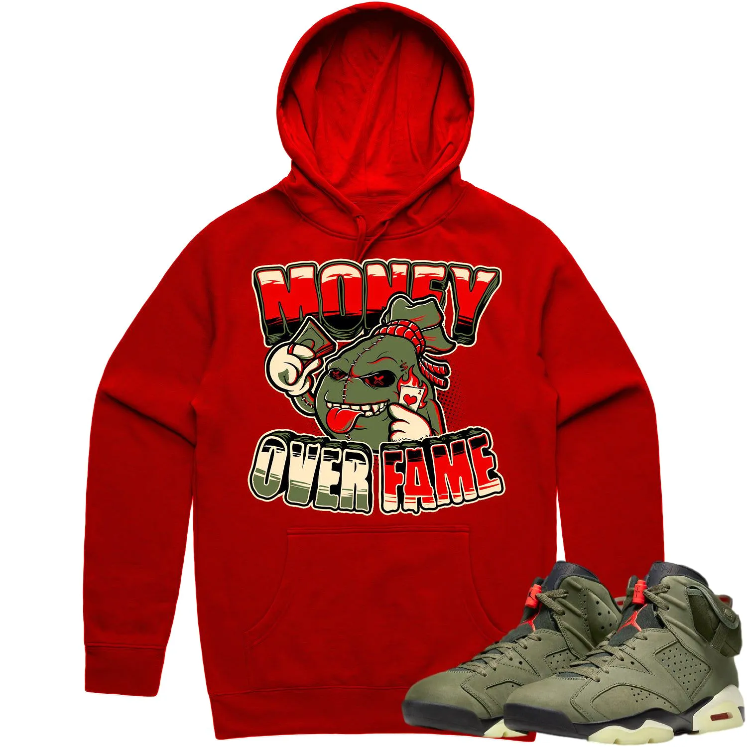 Jordan 6 Cactus Jack 6s Hoodie to Match - OLIVE MOF