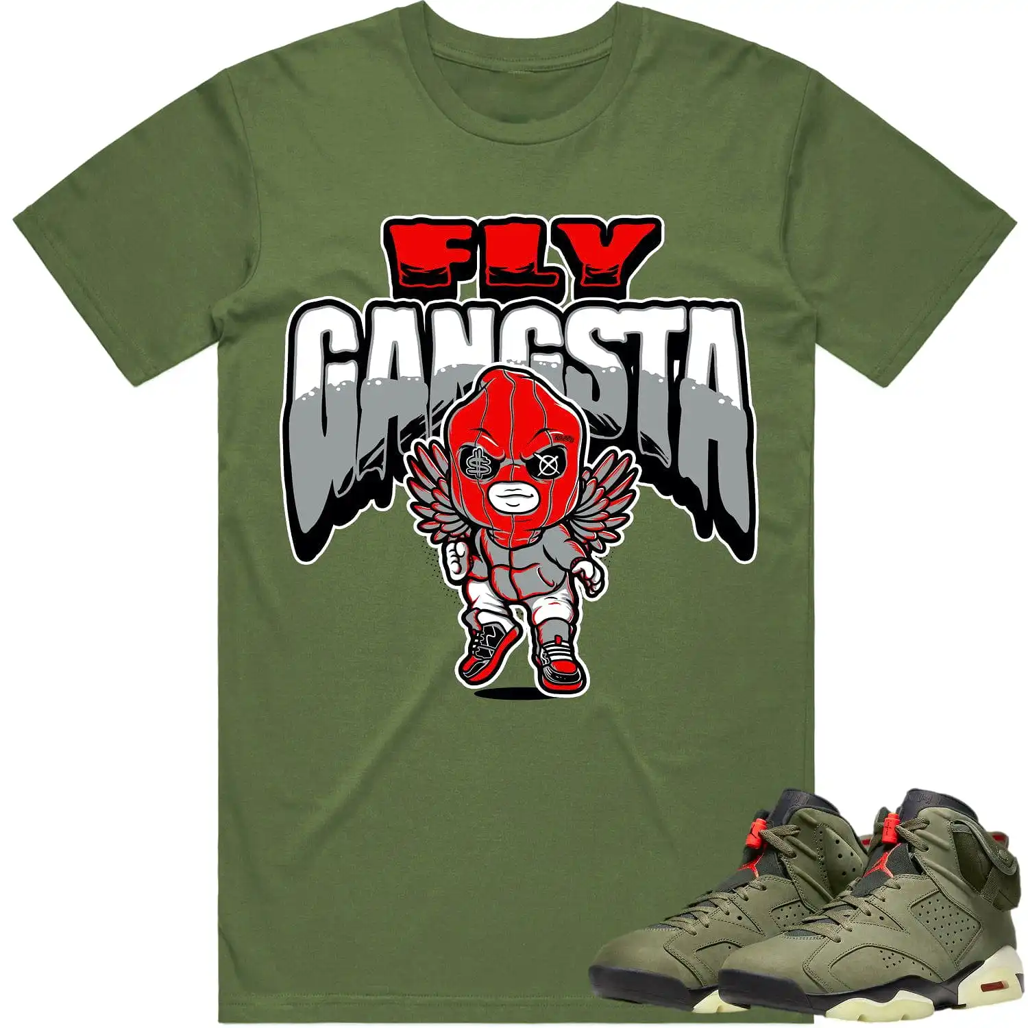 Jordan 6 Cactus Jack 6s Shirt to Match - RED FLY GANGSTA