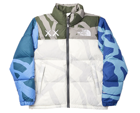 KAWS x The North Face Youth Nuptse Jacket White/Green