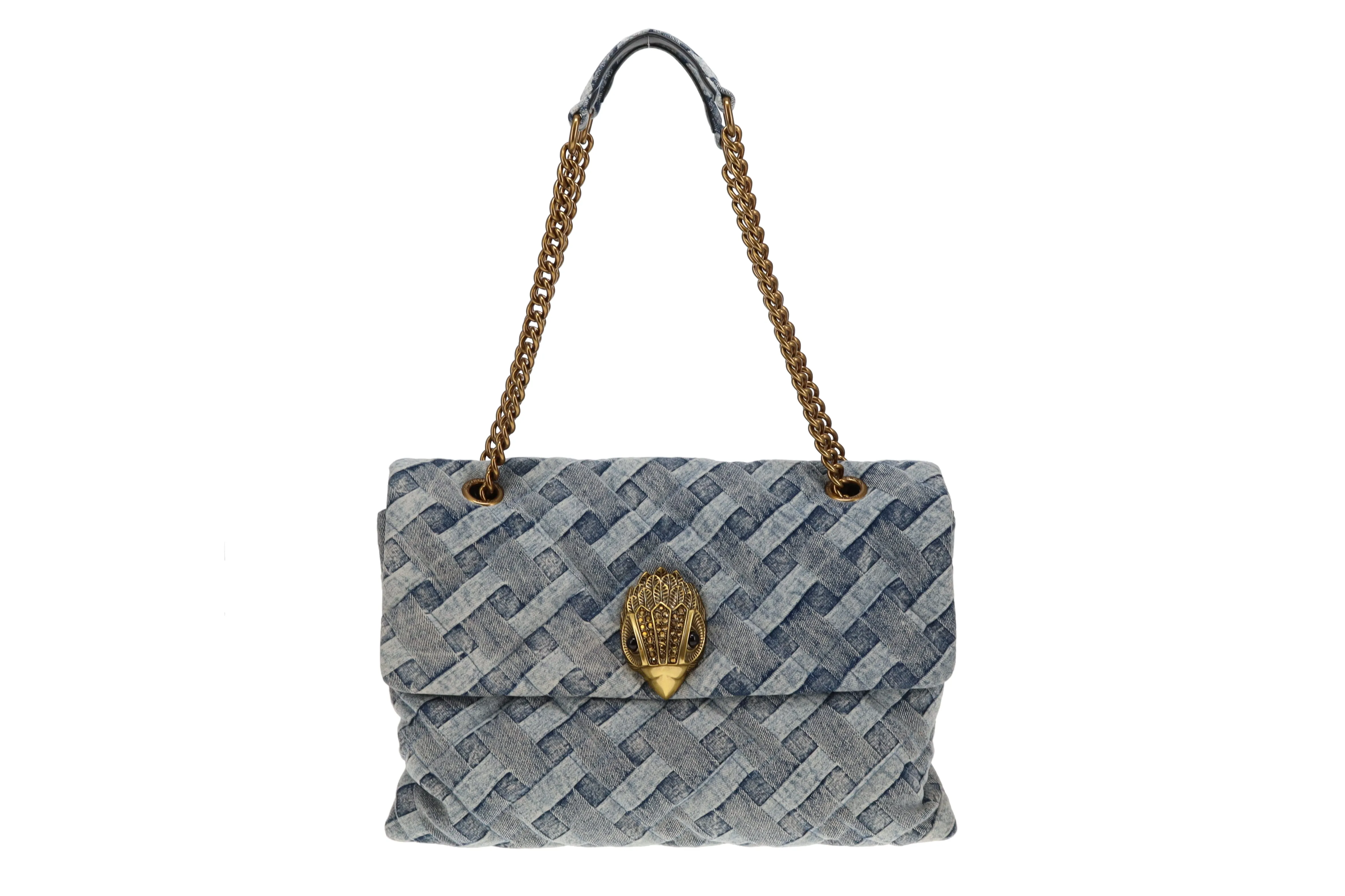 Kurt Geiger Denim Weave XXL Kensington Flap Bag