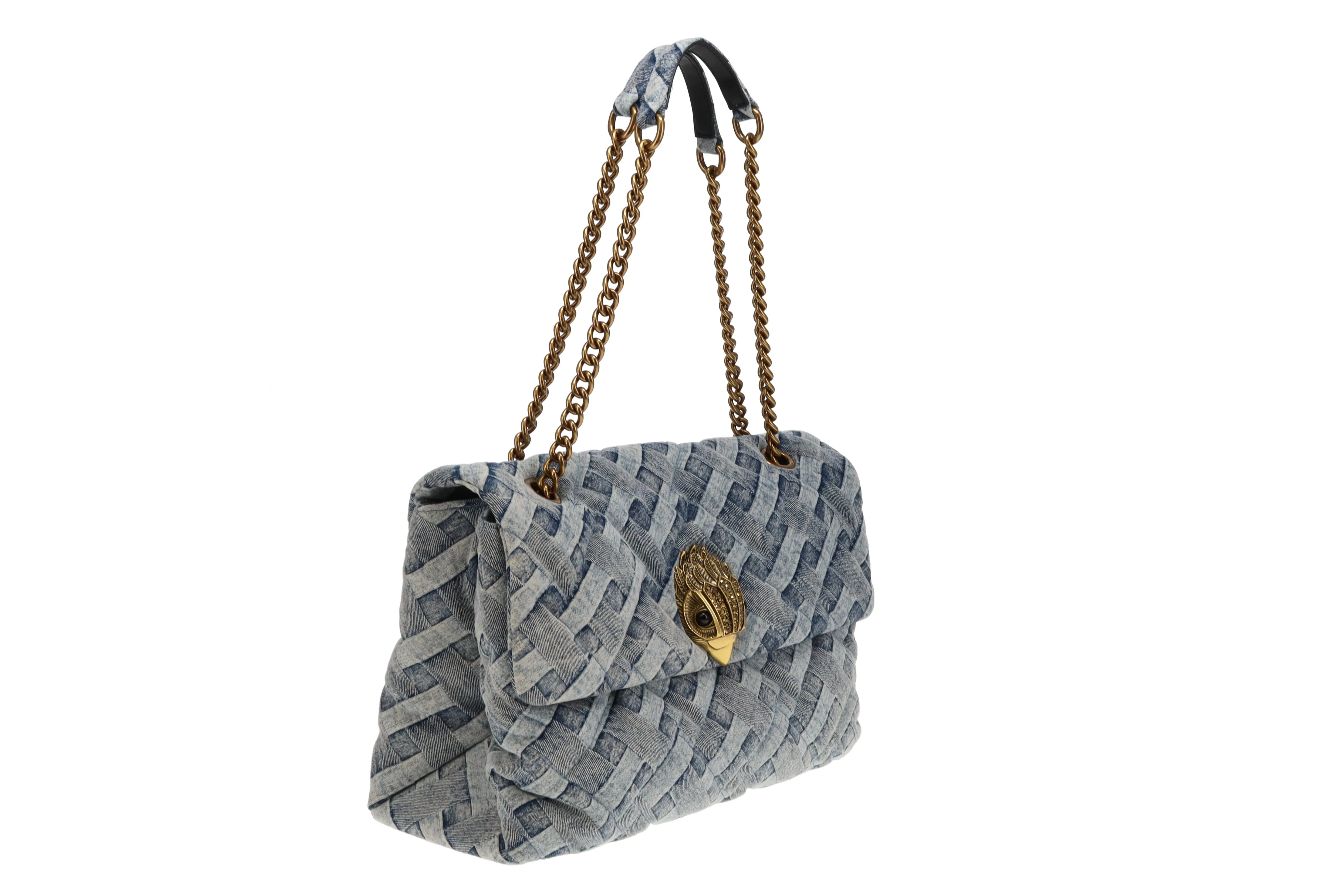 Kurt Geiger Denim Weave XXL Kensington Flap Bag