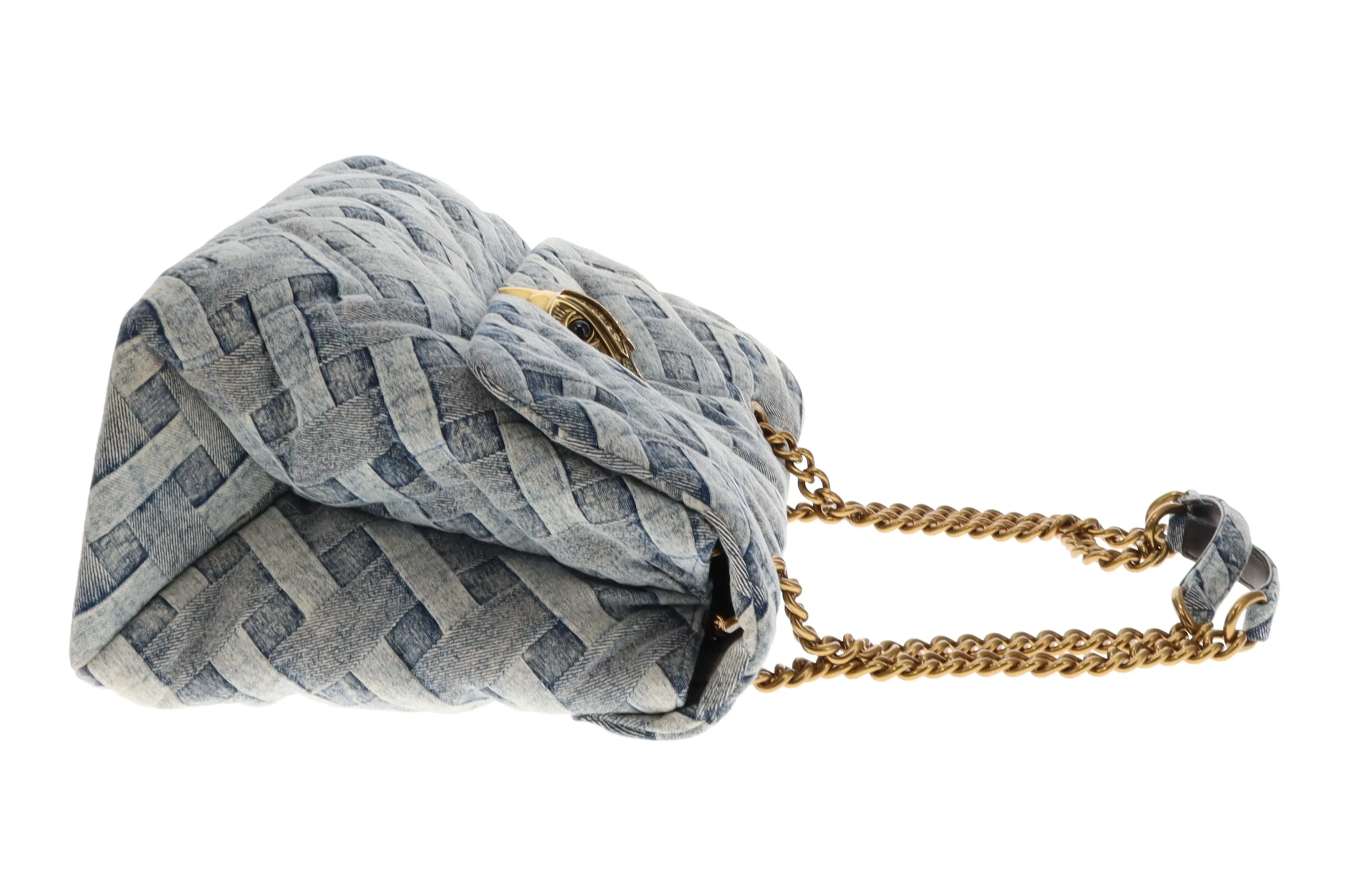 Kurt Geiger Denim Weave XXL Kensington Flap Bag