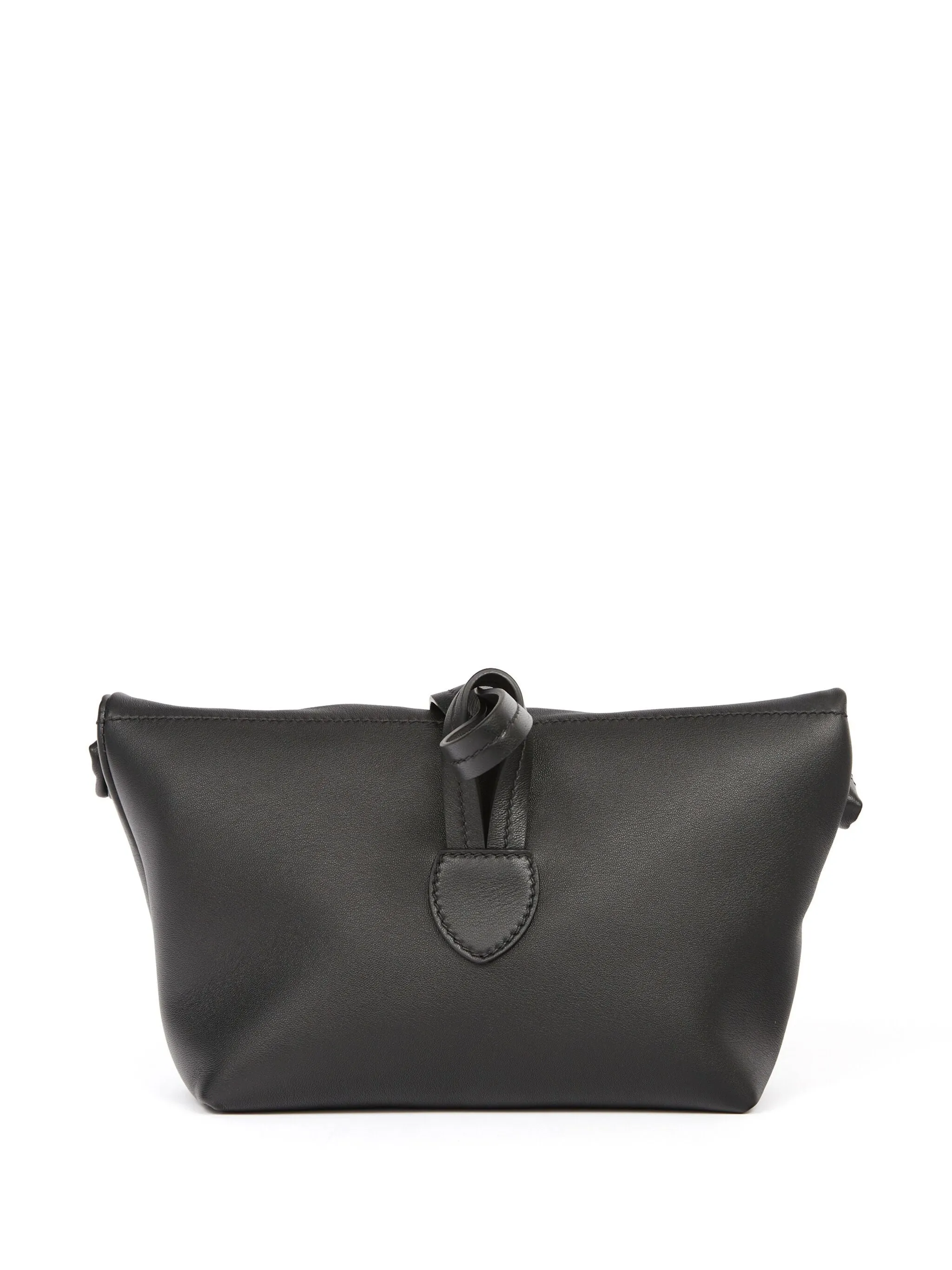 Leather Clutch Bag - Black