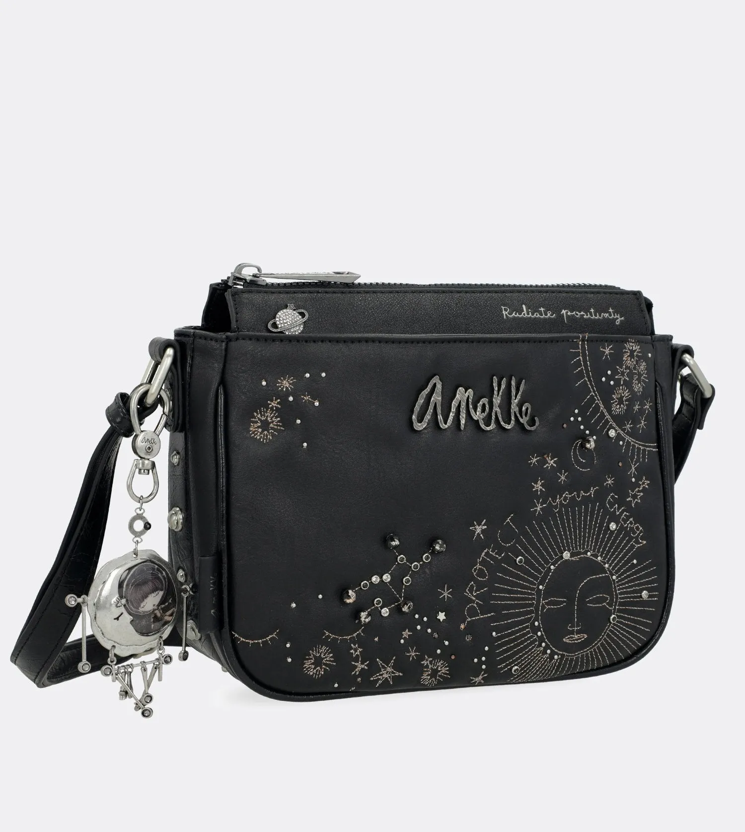 Lovely spirit embroidered crossbody bag