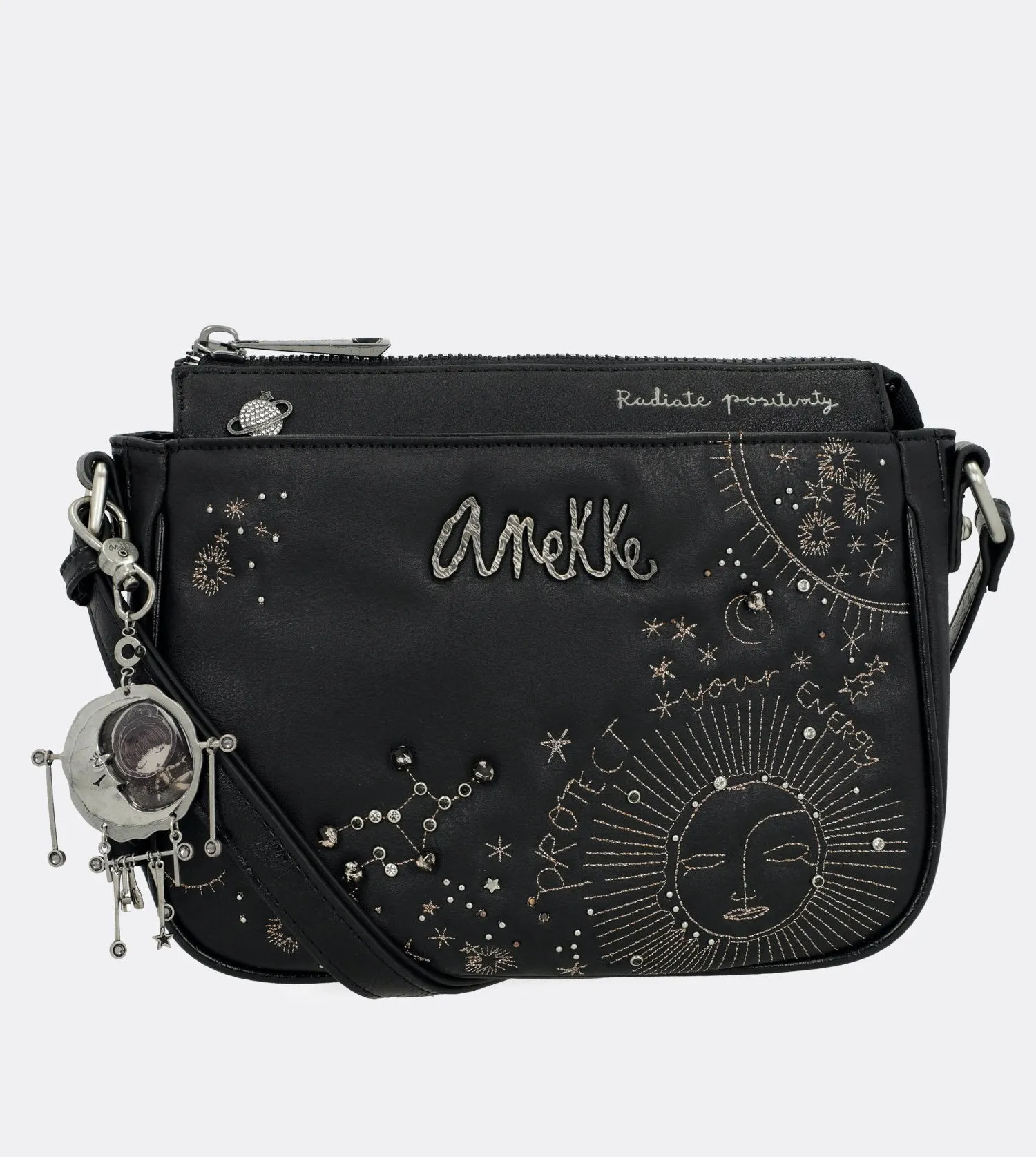 Lovely spirit embroidered crossbody bag