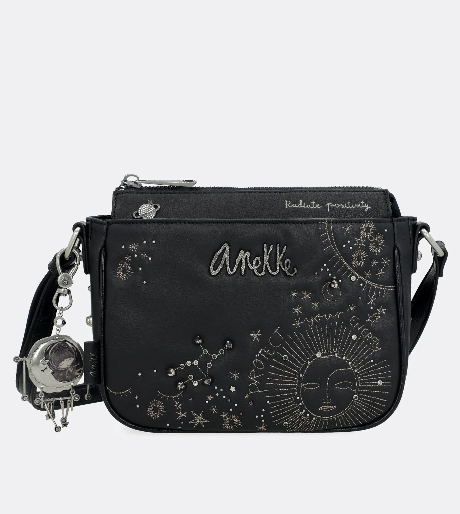 Lovely spirit embroidered crossbody bag