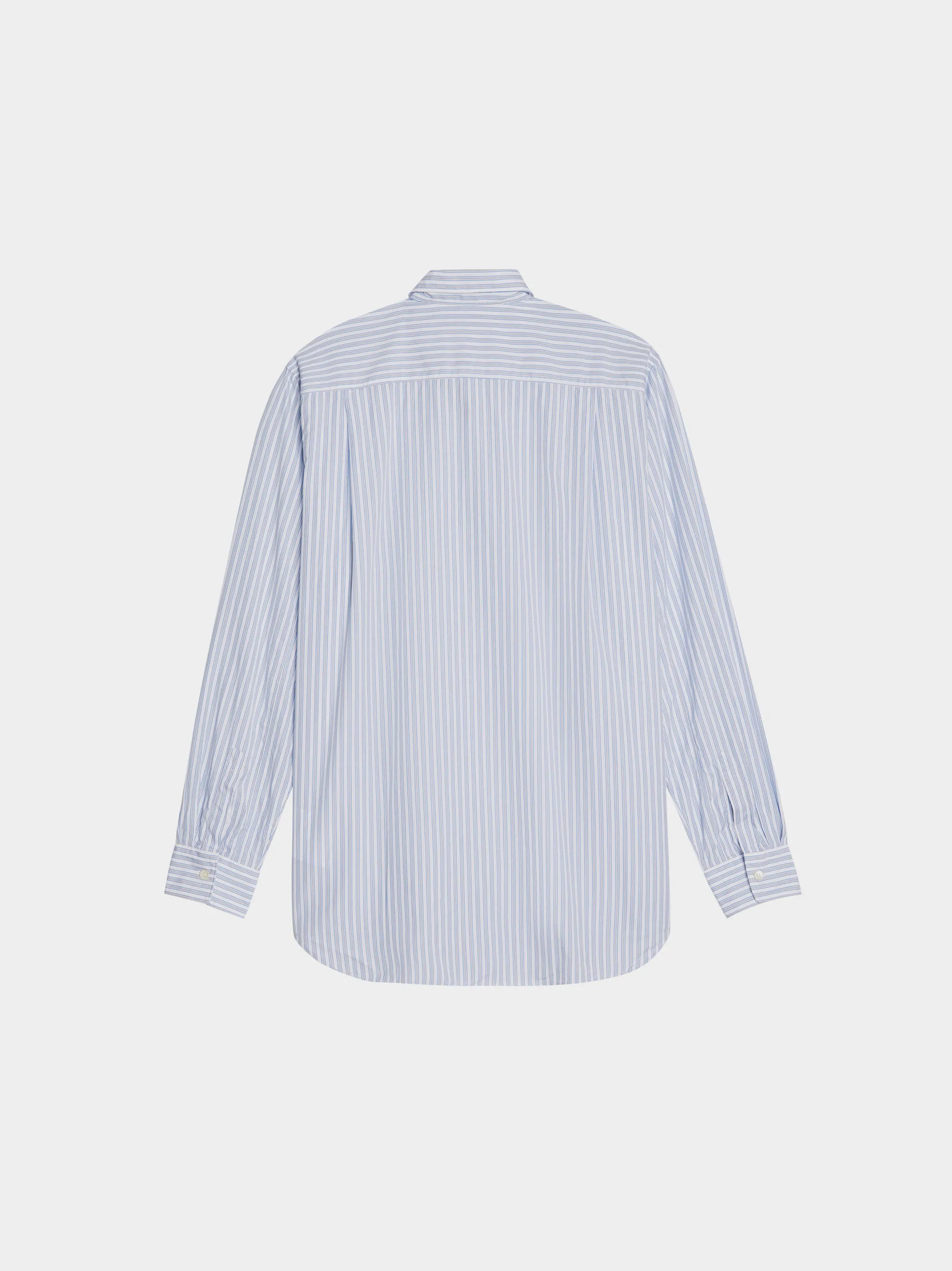 Men Black Heart Striped Shirt II, Light Blue