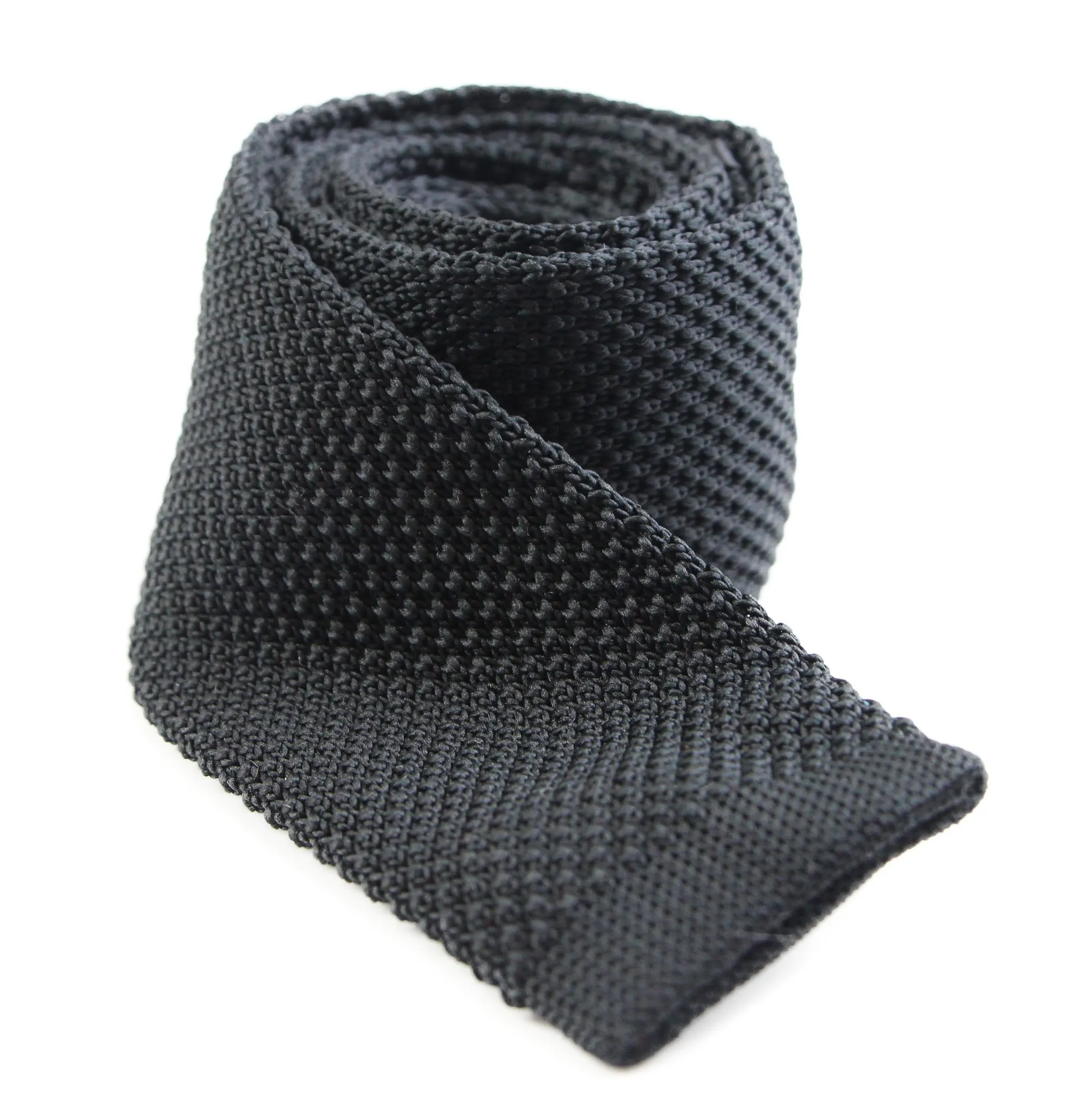 Mens Black Knitted Neck Tie