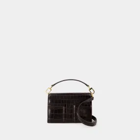 Mini T-Flap Bag - TOTEME - Leather - Dark Brown