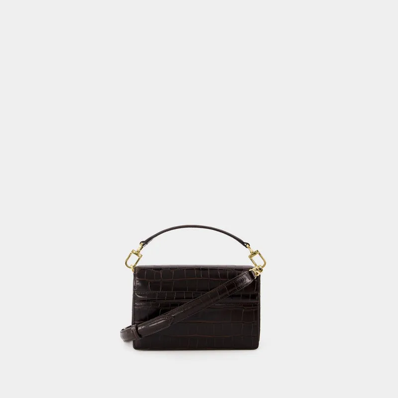 Mini T-Flap Bag - TOTEME - Leather - Dark Brown