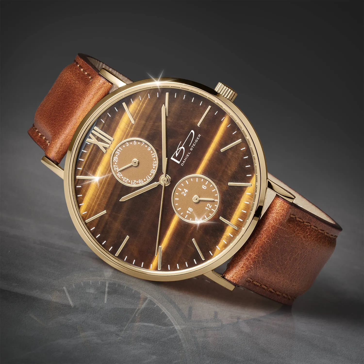 Natural Stone Tiger's Eye Men's Watch