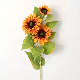 Orange Triple Sunflower Spray