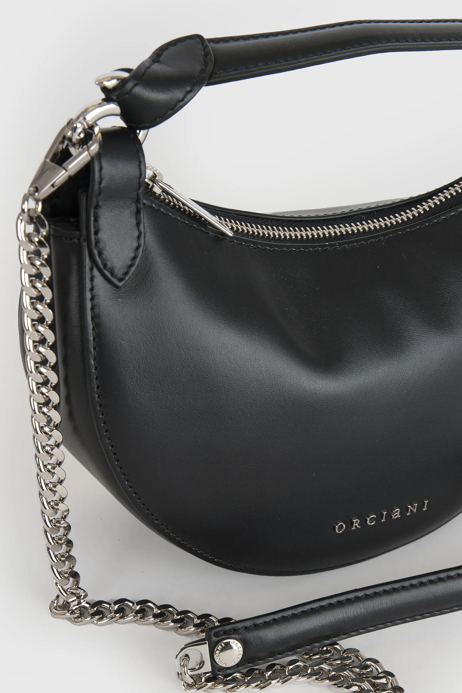 Orciani Mini Bag Dumpling Vanity Pelle Nero