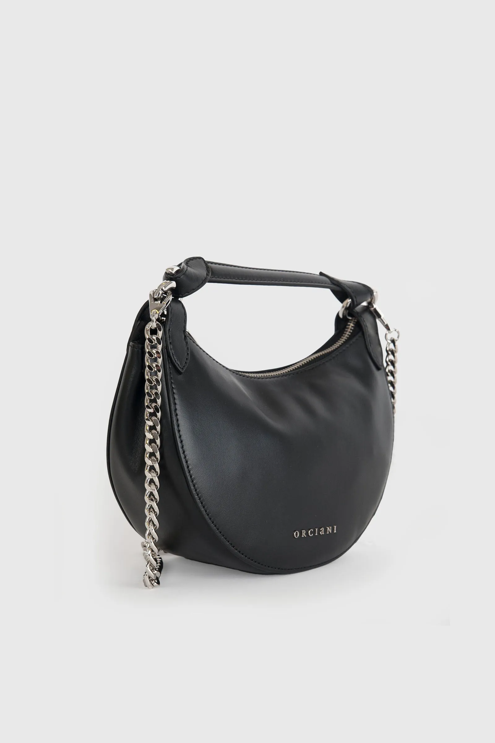 Orciani Mini Bag Dumpling Vanity Pelle Nero