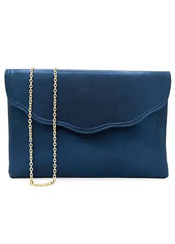 Paradox London Navy Shimmer ’Doris’ Envelope Clutch Bag | Grattan