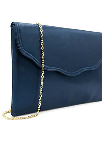 Paradox London Navy Shimmer ’Doris’ Envelope Clutch Bag | Grattan